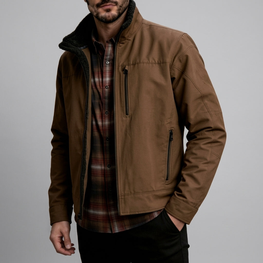 Men's Full-Zip Jacket with Sherpa Collar