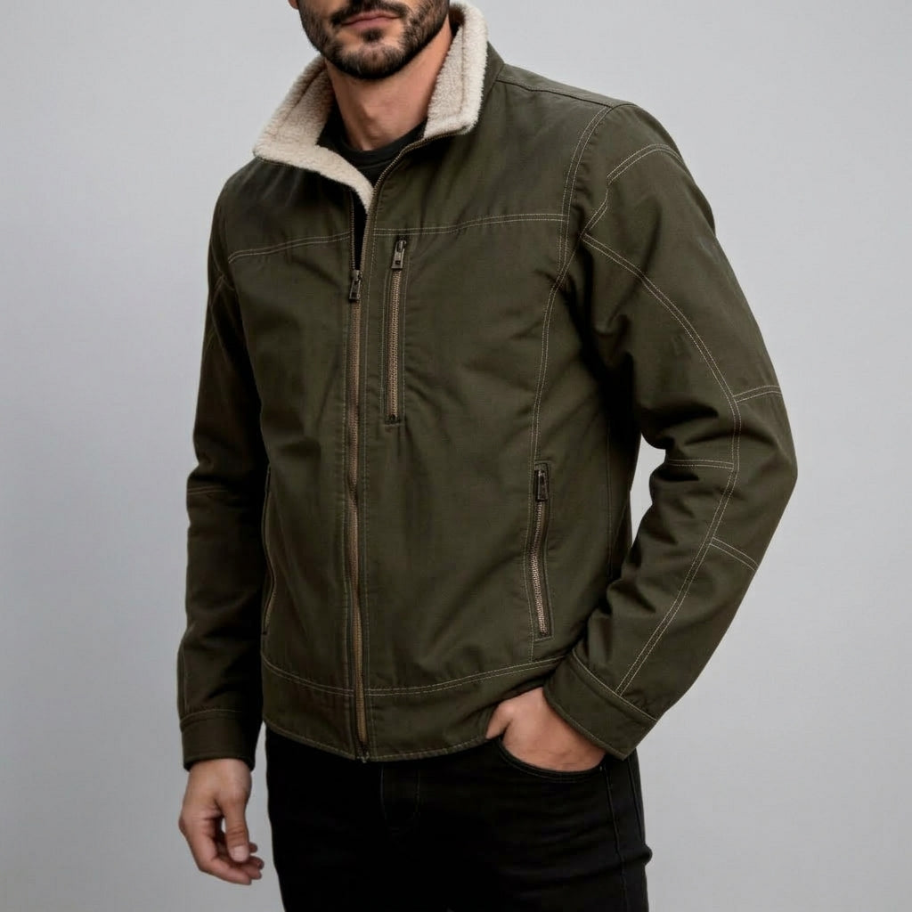 Men's Full-Zip Jacket with Sherpa Collar