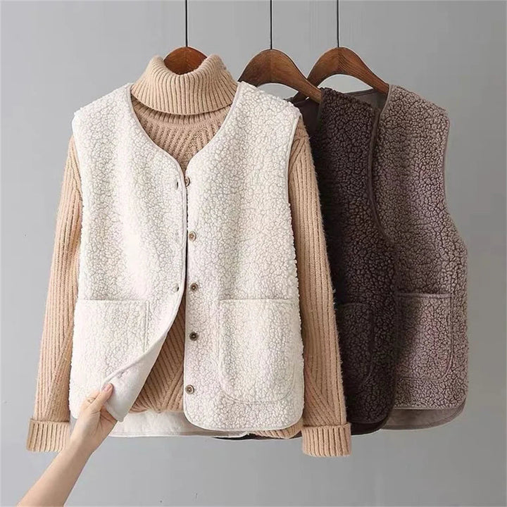 Women's Classic Soft Relaxed Fit Winter Cardigan with Vest