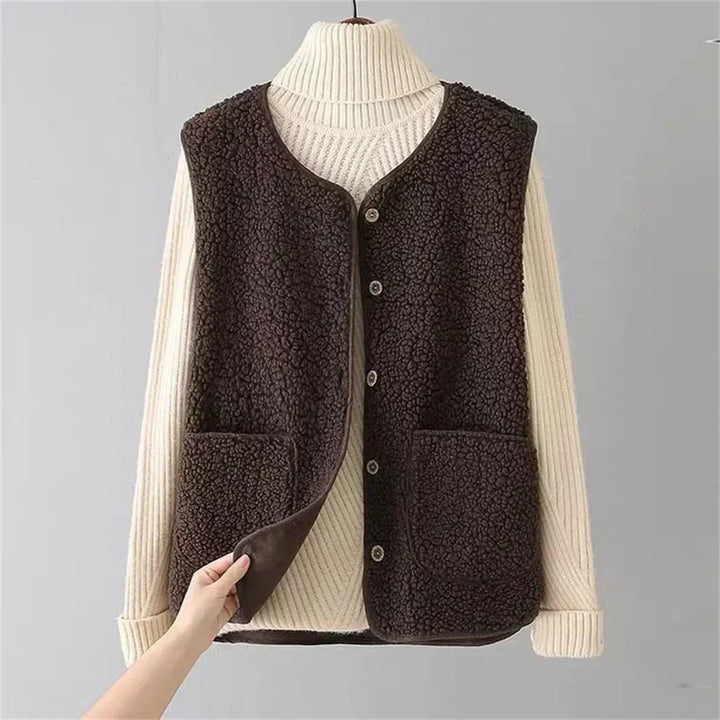 Women's Classic Soft Relaxed Fit Winter Cardigan with Vest
