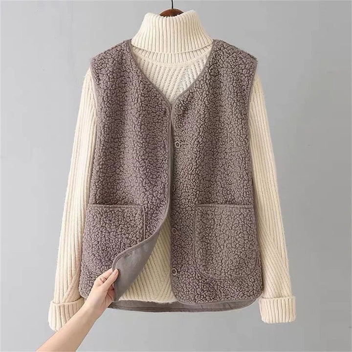 Women's Classic Soft Relaxed Fit Winter Cardigan with Vest