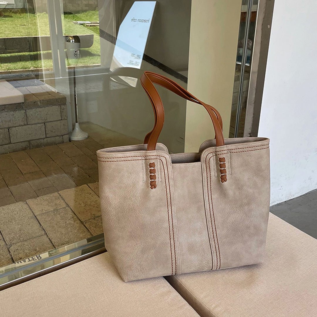 Women's Minimalist Vegan Leather Tote Bag
