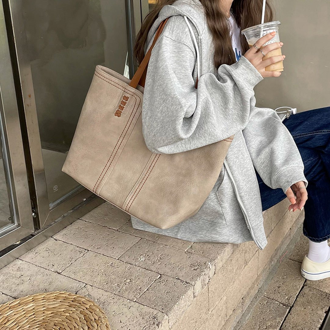 Women's Minimalist Vegan Leather Tote Bag
