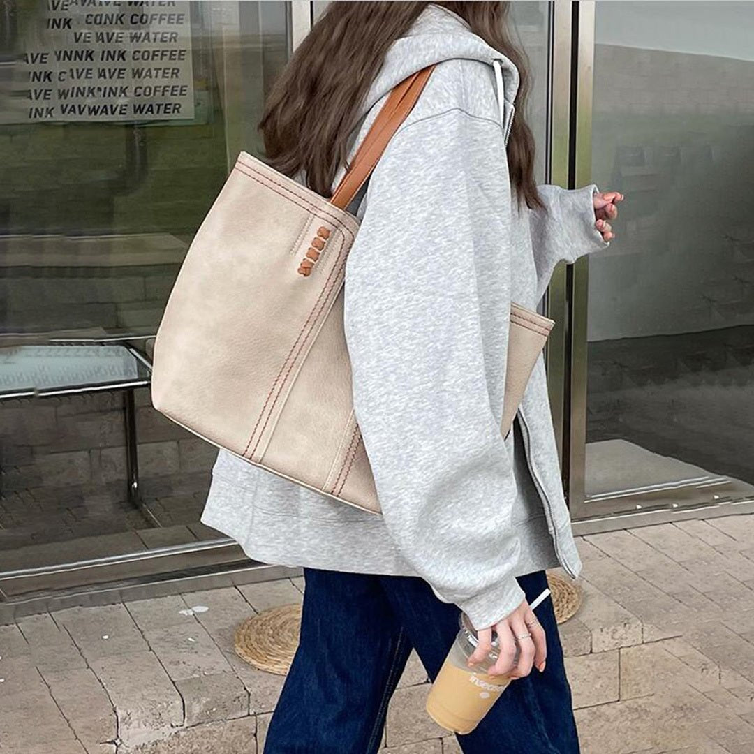 Women's Minimalist Vegan Leather Tote Bag