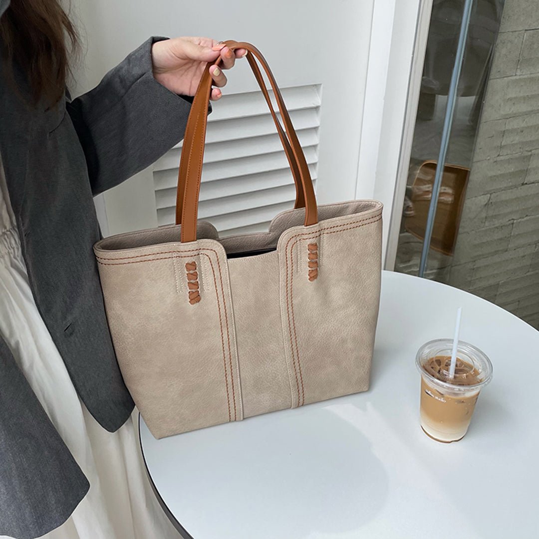Women's Minimalist Vegan Leather Tote Bag