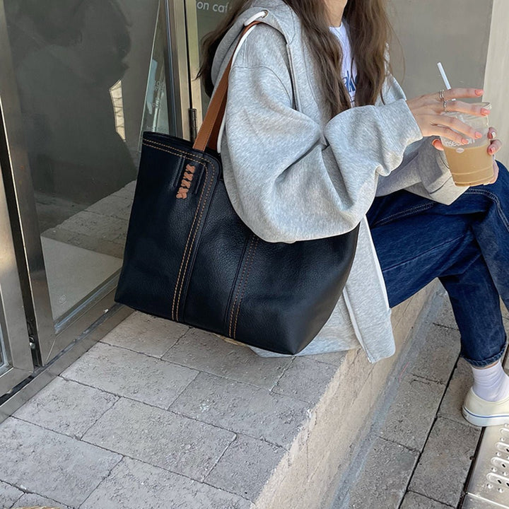 Women's Minimalist Vegan Leather Tote Bag