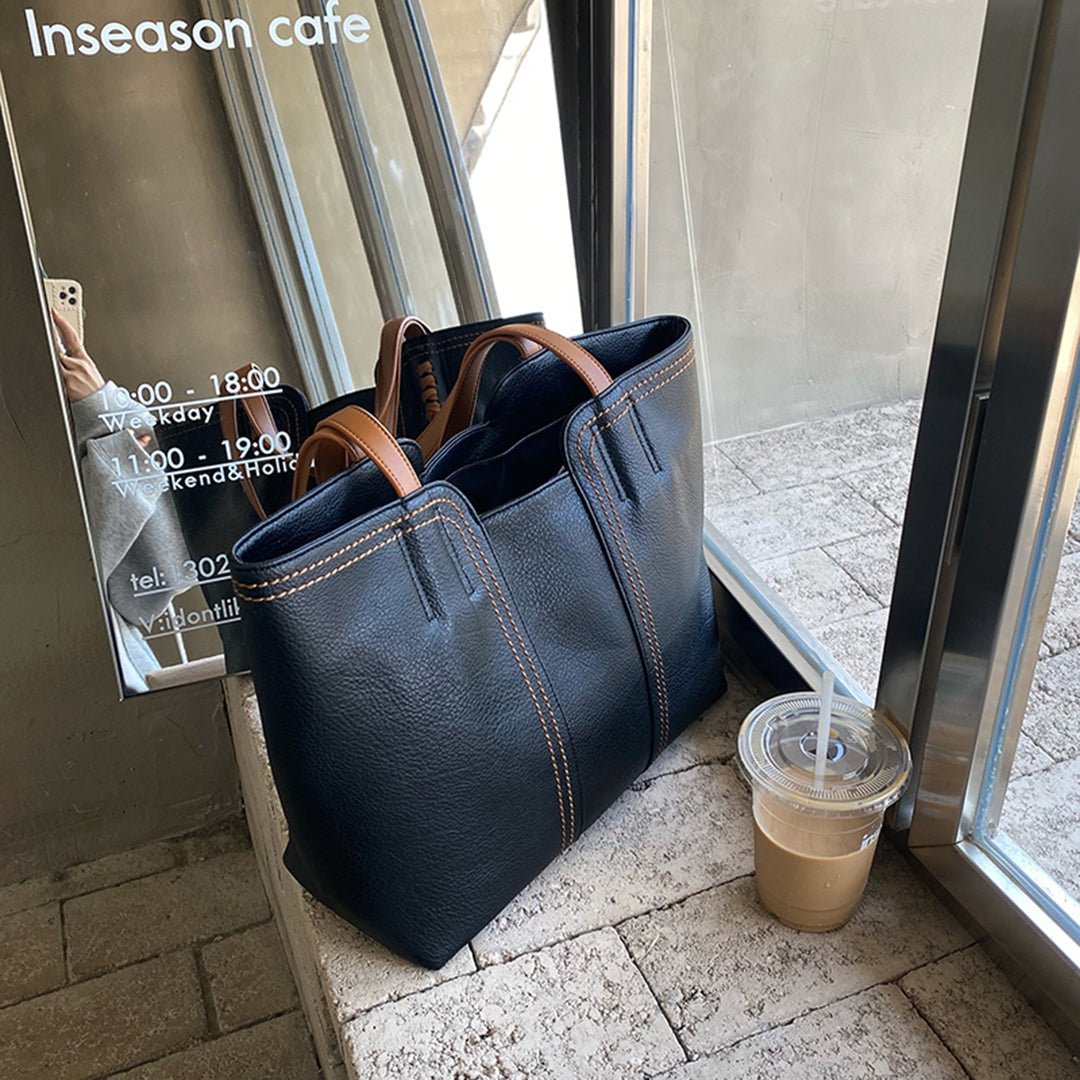 Women's Minimalist Vegan Leather Tote Bag