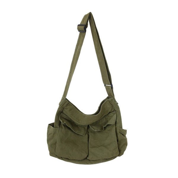 Women's Oversized Crossbody Canvas Tote Bag