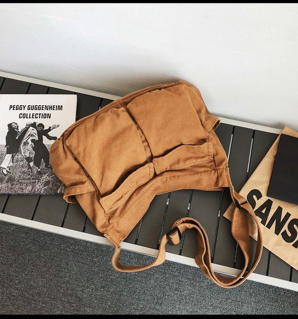 Women's Oversized Crossbody Canvas Tote Bag