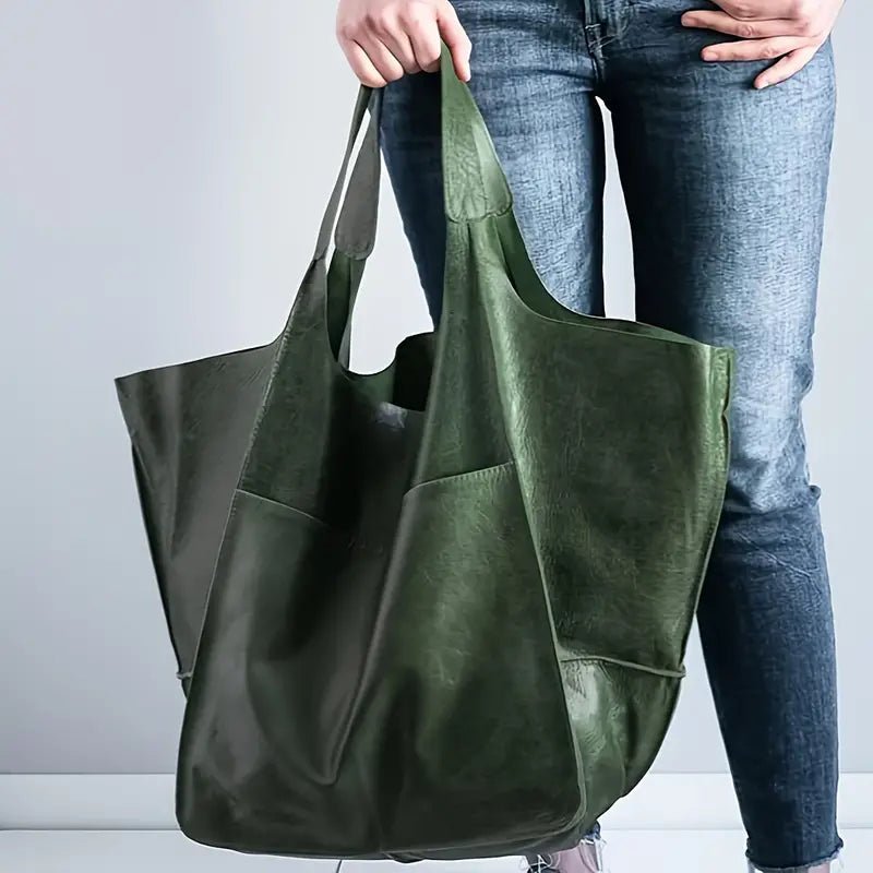 Women's Oversized Vegan Leather Tote Bag