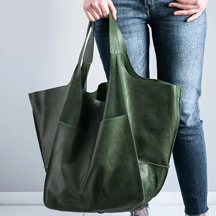 Women's Oversized Vegan Leather Tote Bag