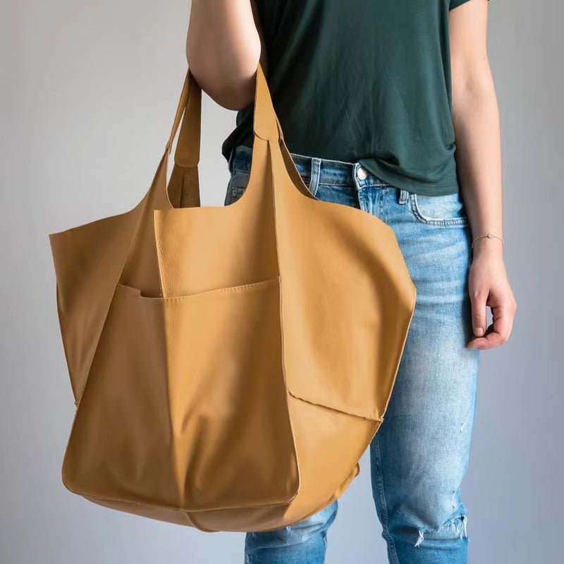 Women's Oversized Vegan Leather Tote Bag