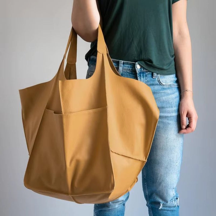 Women's Oversized Vegan Leather Tote Bag