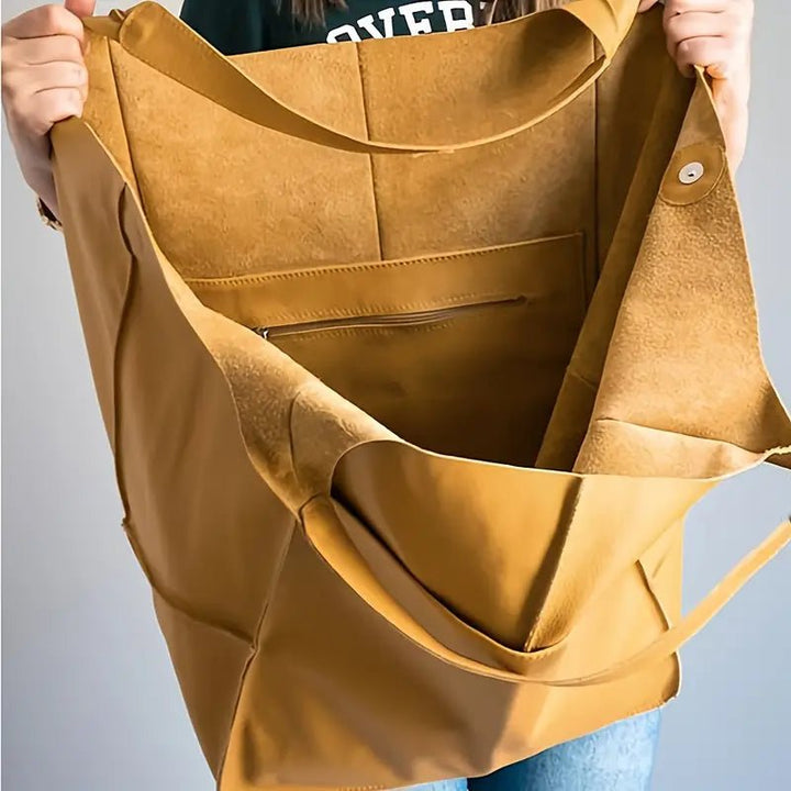 Women's Oversized Vegan Leather Tote Bag