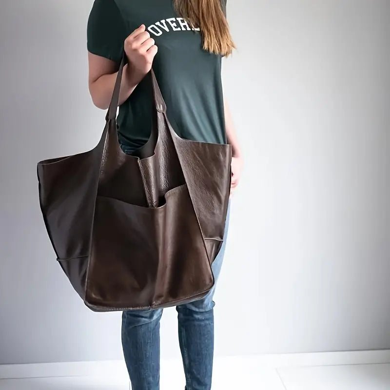 Women's Oversized Vegan Leather Tote Bag
