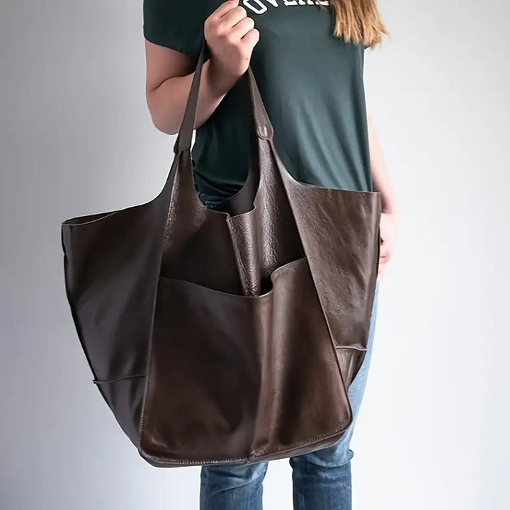 Women's Oversized Vegan Leather Tote Bag