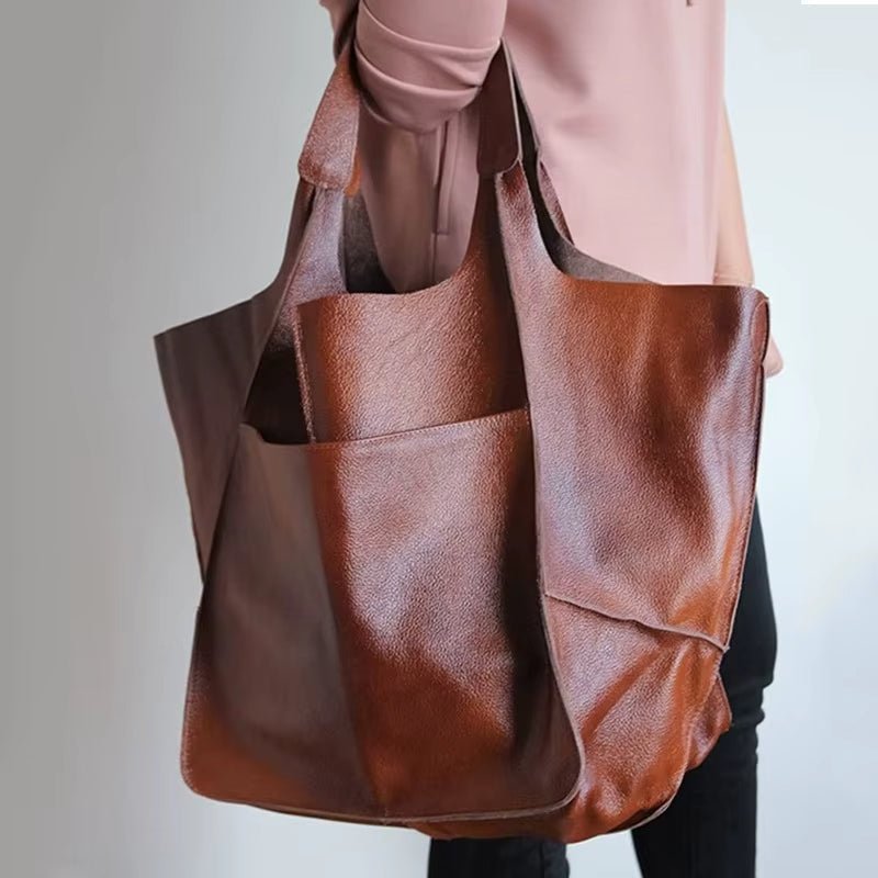 Women's Oversized Vegan Leather Tote Bag