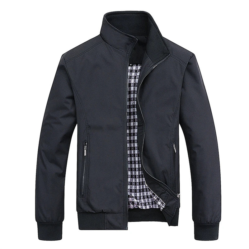 Men's Casual Solid Slim Fit Coat for Autumn and Winter
