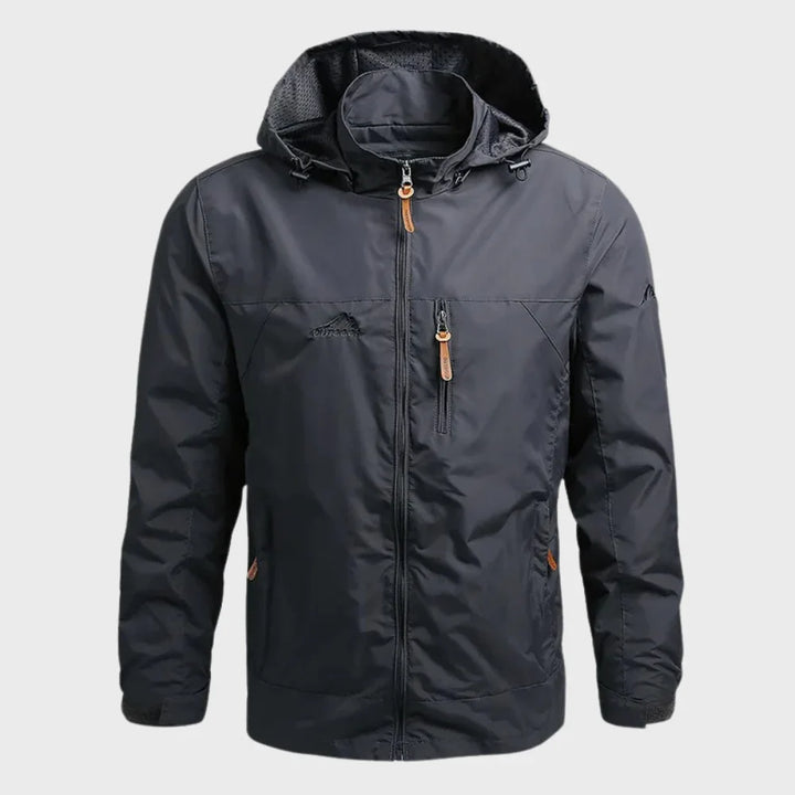 Men's Outdoor Zip-Up Hooded Windbreaker Jacket