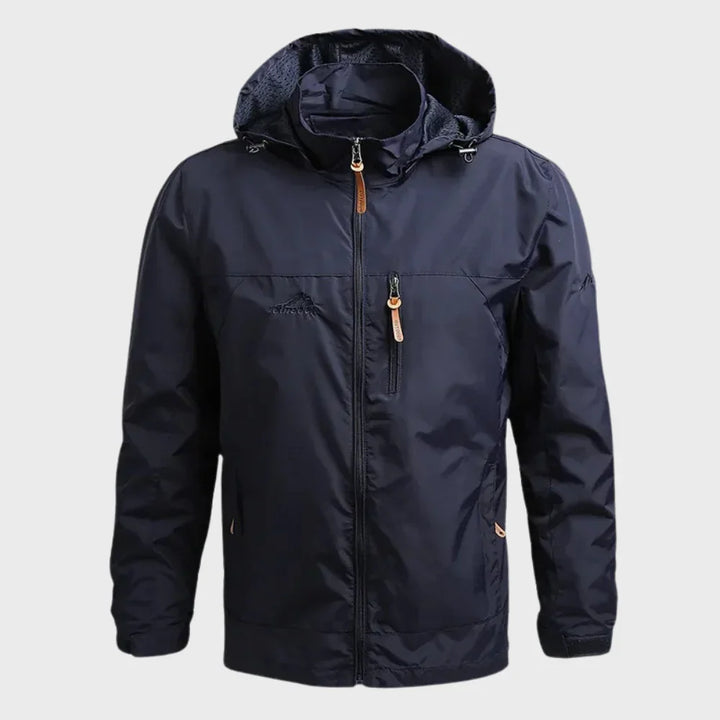 Men's Outdoor Zip-Up Hooded Windbreaker Jacket