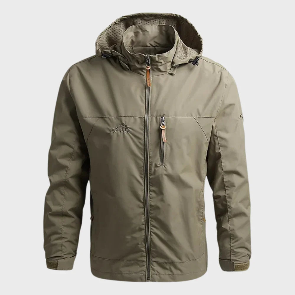 Men's Outdoor Zip-Up Hooded Windbreaker Jacket