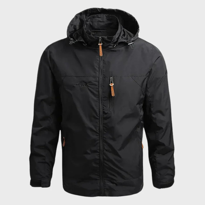 Men's Outdoor Zip-Up Hooded Windbreaker Jacket