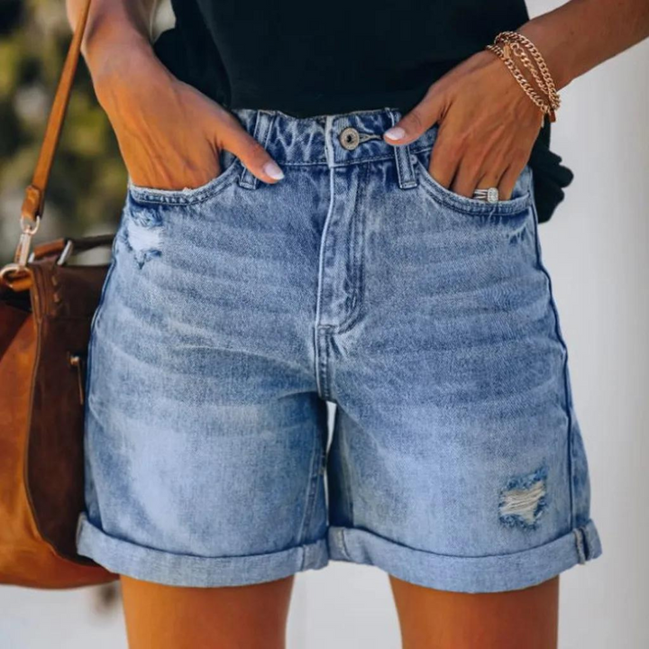 Molly | Men's High-Waisted Denim Shorts with Worn-In Style