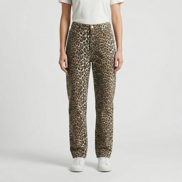 Candice | Women's High-Waisted Leopard Print Jeans