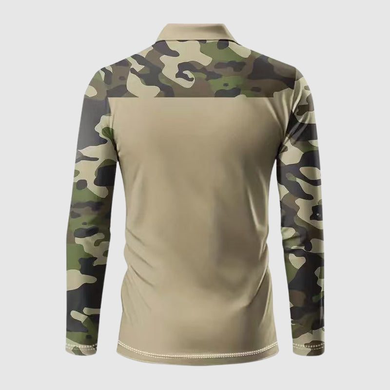 Hunter | Men's Camouflage Print Long Sleeve Polo Shirt