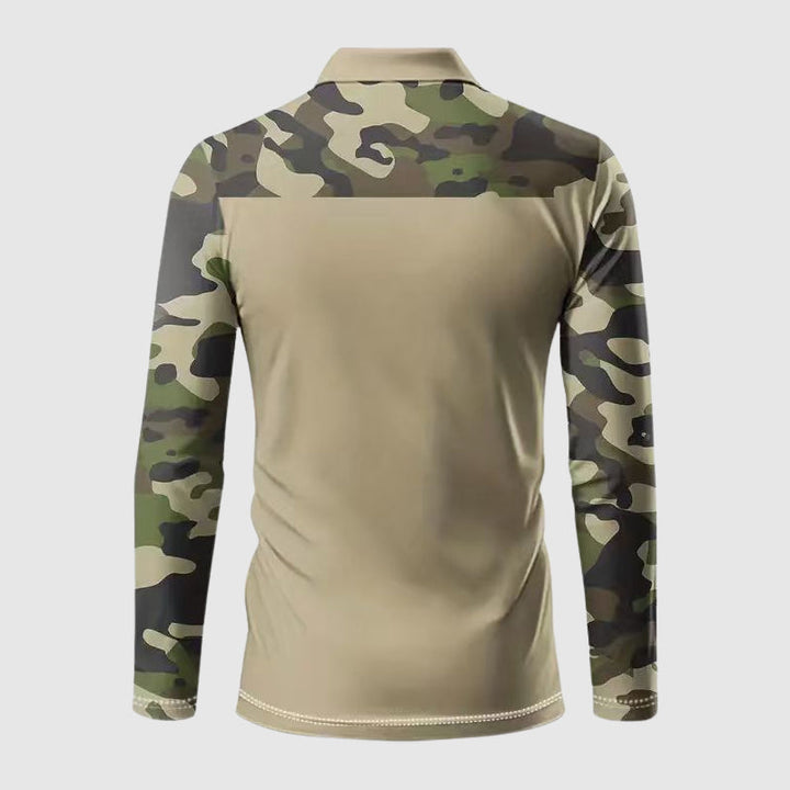 Hunter | Men's Camouflage Print Long Sleeve Polo Shirt