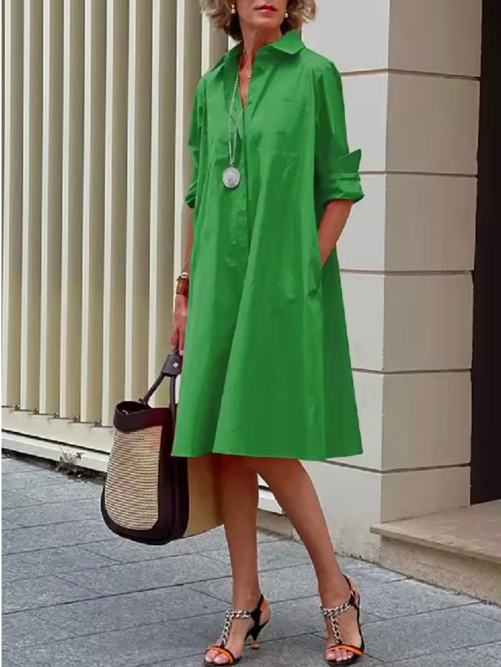 Judy | Women's Classic Shirt Dress-Trendy 4 Fit