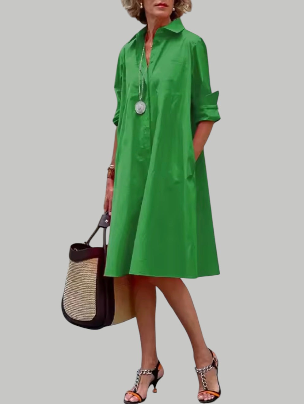 Judy | Women's Classic Shirt Dress-Trendy 4 Fit