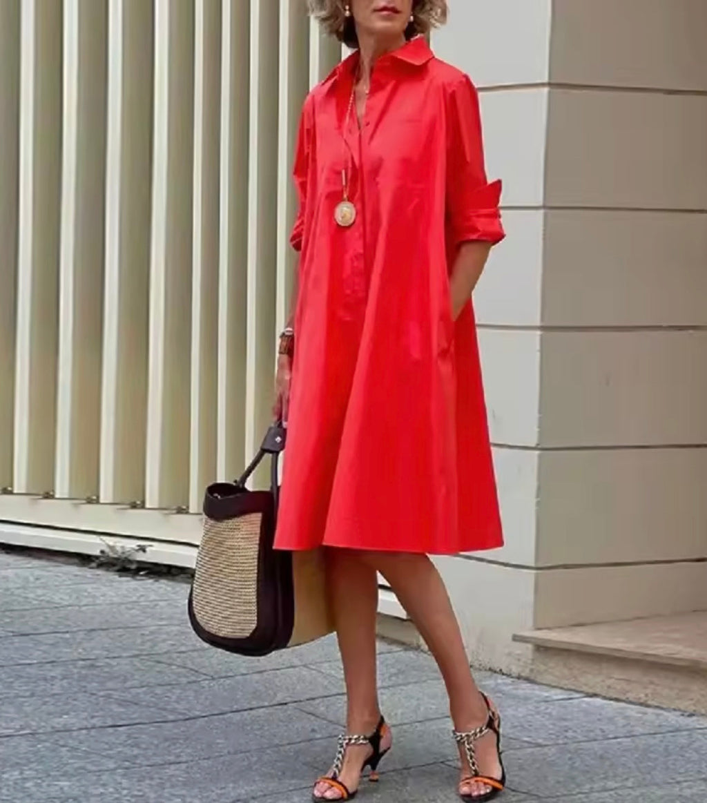 Judy | Women's Classic Shirt Dress-Trendy 4 Fit