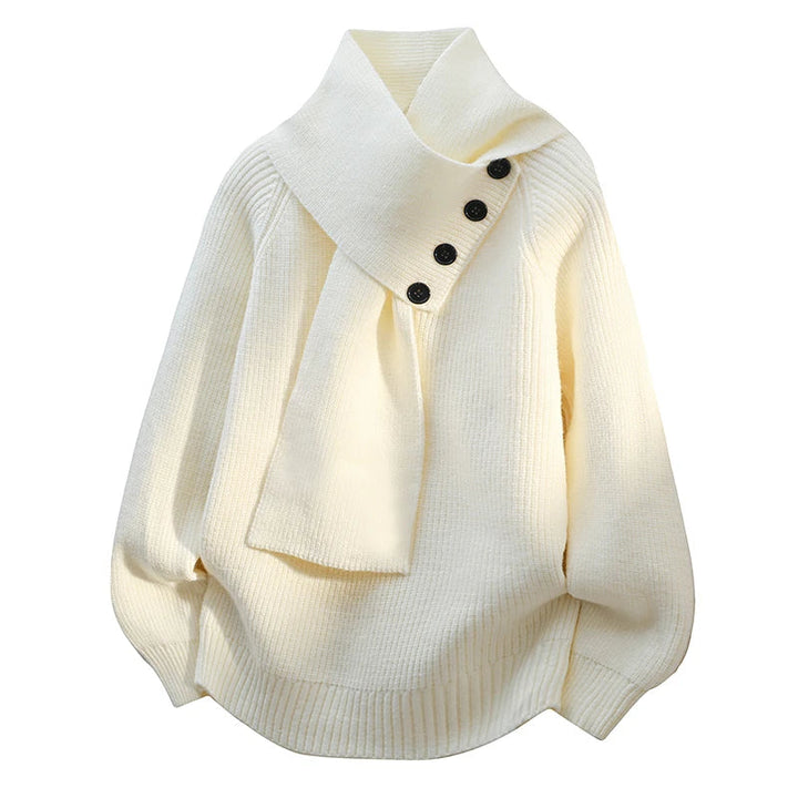 Women's Cozy Scarf Neck Winter Sweater