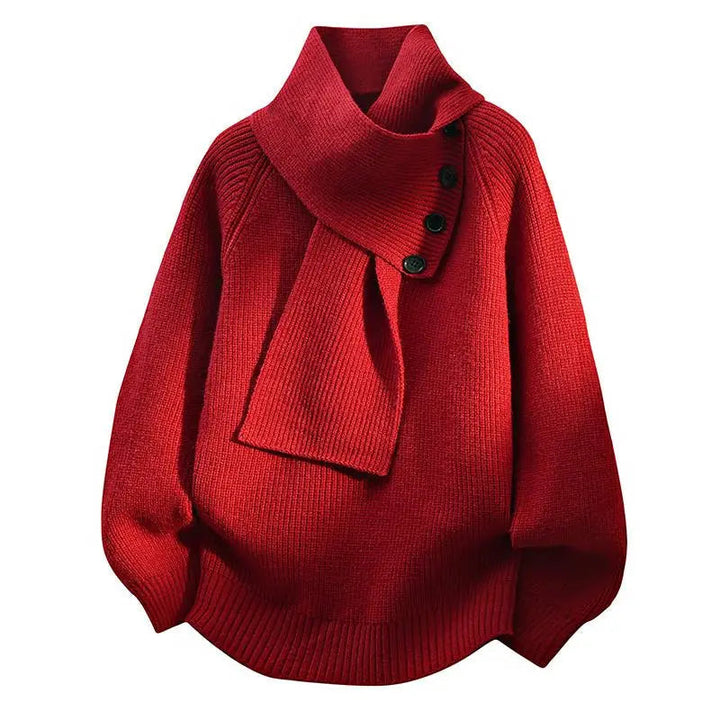 Women's Cozy Scarf Neck Winter Sweater