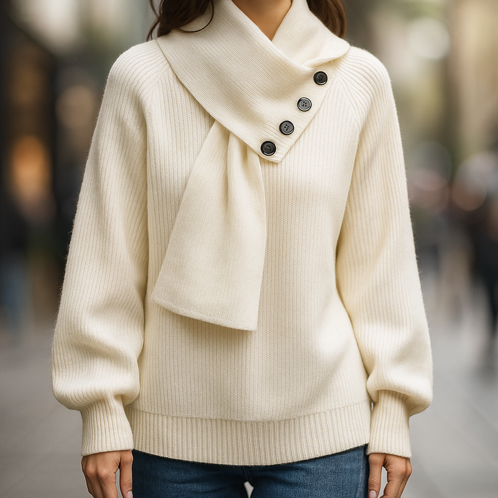 Women's Cozy Scarf Neck Winter Sweater