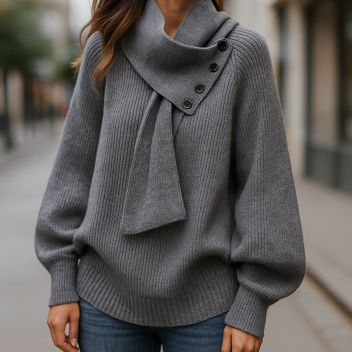 Women's Cozy Scarf Neck Winter Sweater