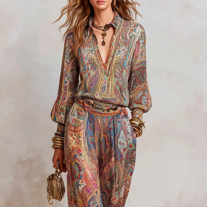 Isabella | Women's Sophisticated Paisley Print Lounge Set