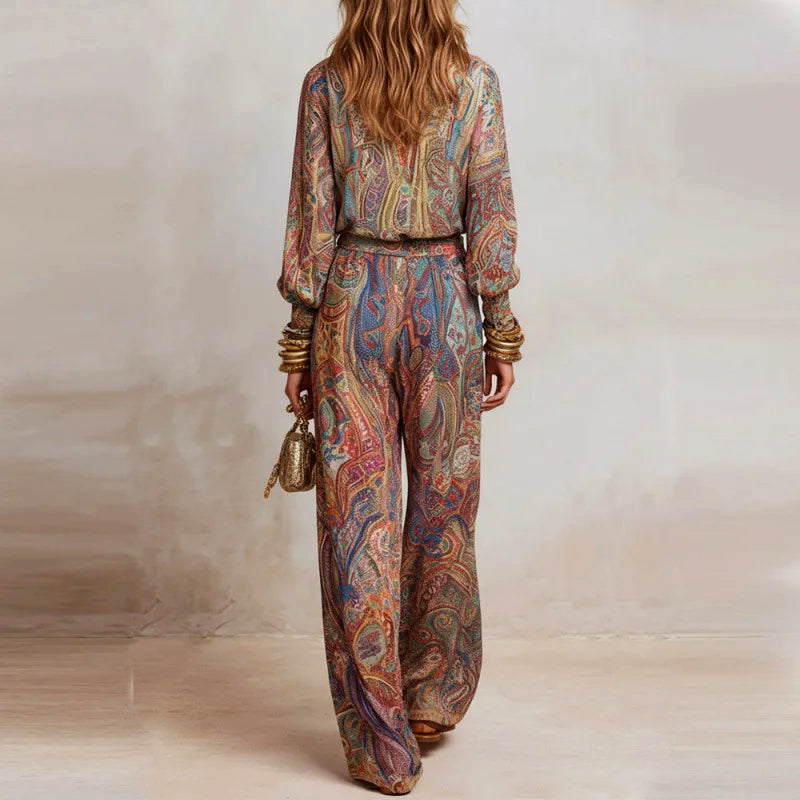 Isabella | Women's Sophisticated Paisley Print Lounge Set