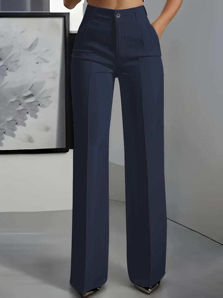Women's Classic High-Waisted Pleated Wide-Leg Pants