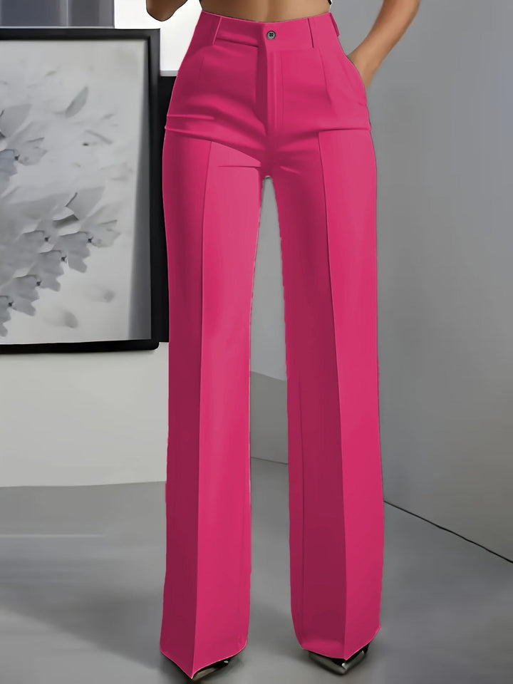 Women's Classic High-Waisted Pleated Wide-Leg Pants