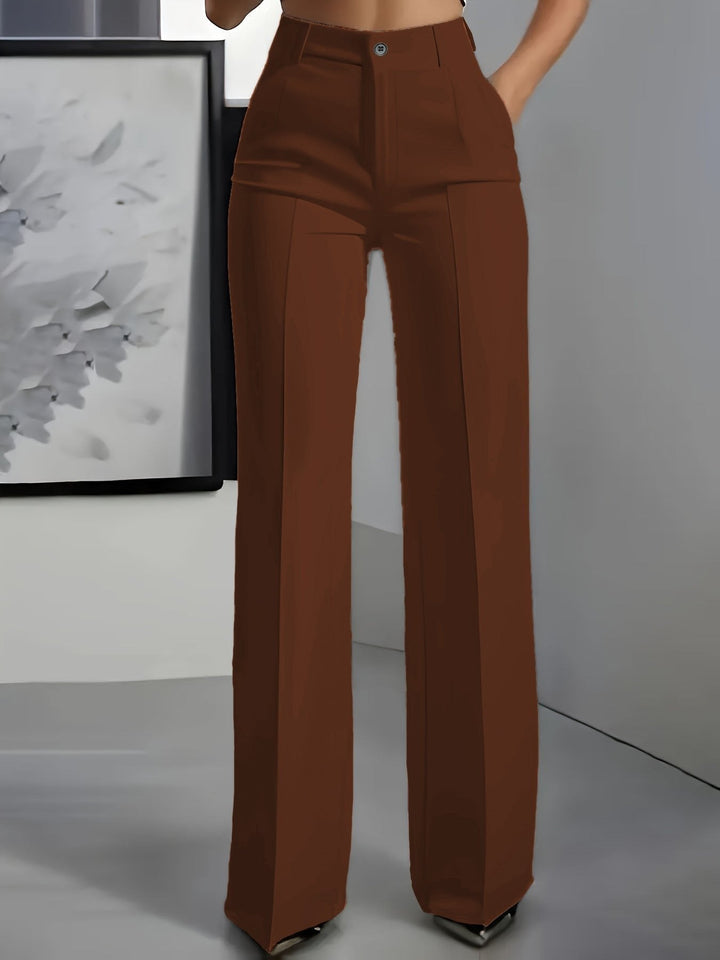 Women's Classic High-Waisted Pleated Wide-Leg Pants