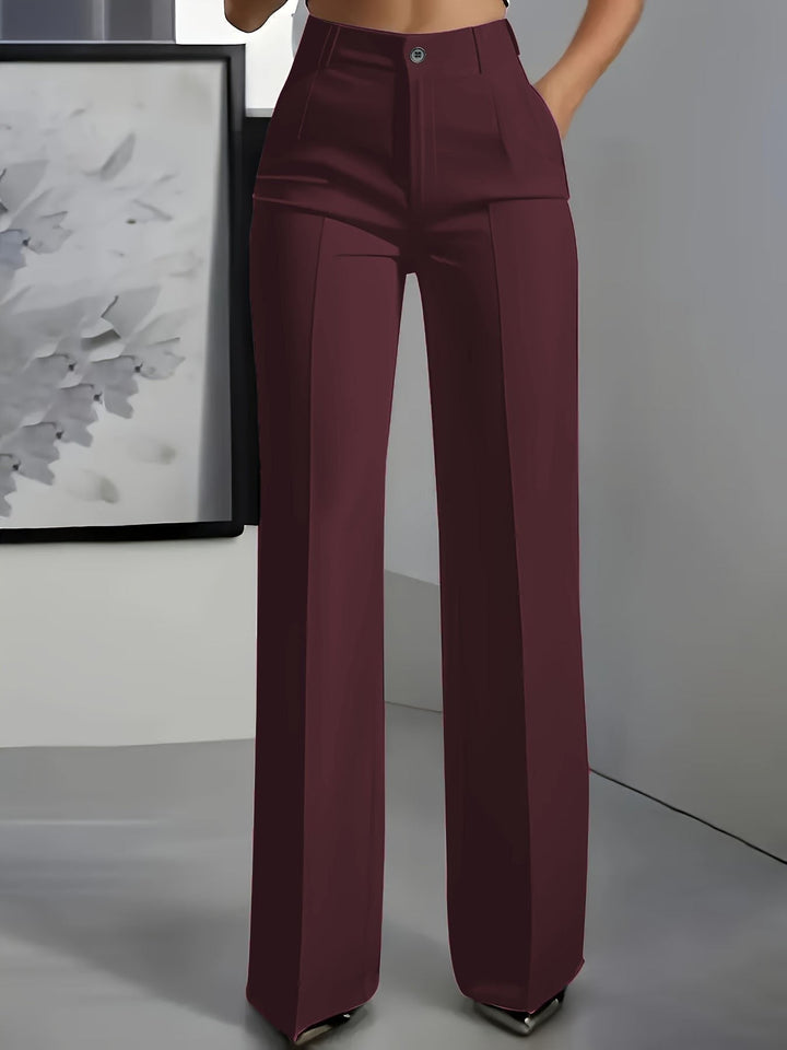 Women's Classic High-Waisted Pleated Wide-Leg Pants