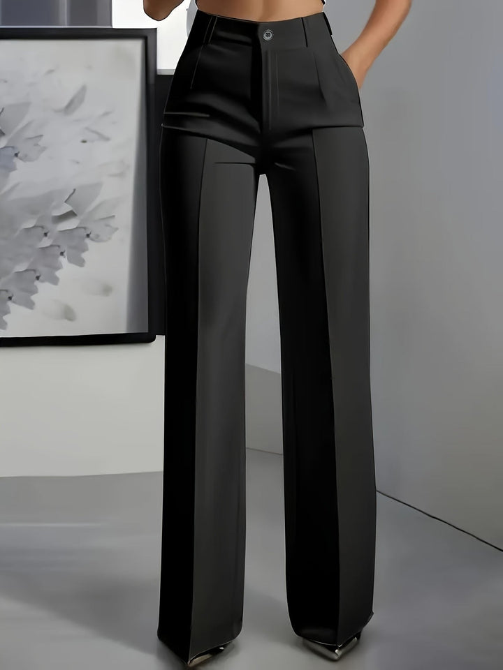 Women's Classic High-Waisted Pleated Wide-Leg Pants