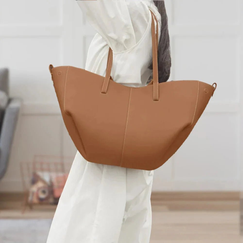 Women's Oversized Vintage PU Leather Tote Bag