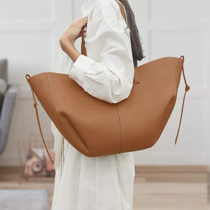 Women's Oversized Vintage PU Leather Tote Bag