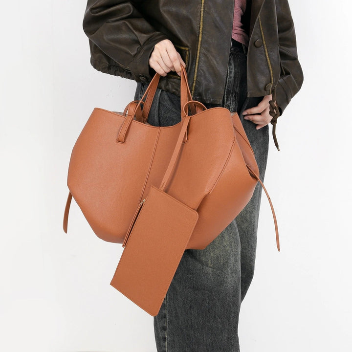 Women's Oversized Vintage PU Leather Tote Bag