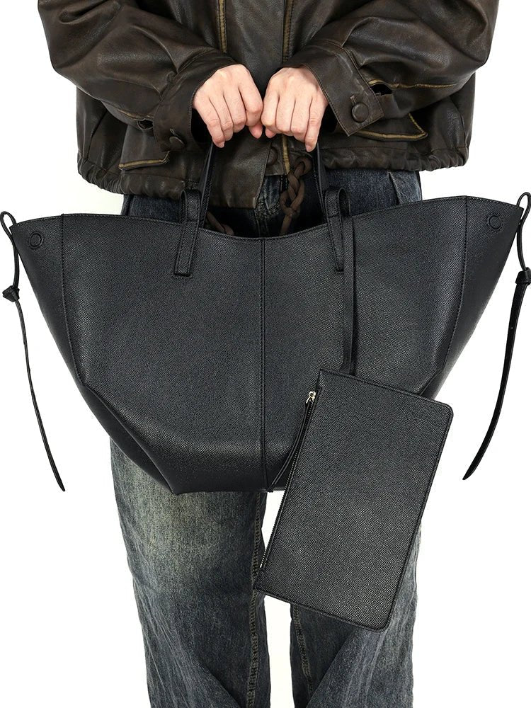 Women's Oversized Vintage PU Leather Tote Bag