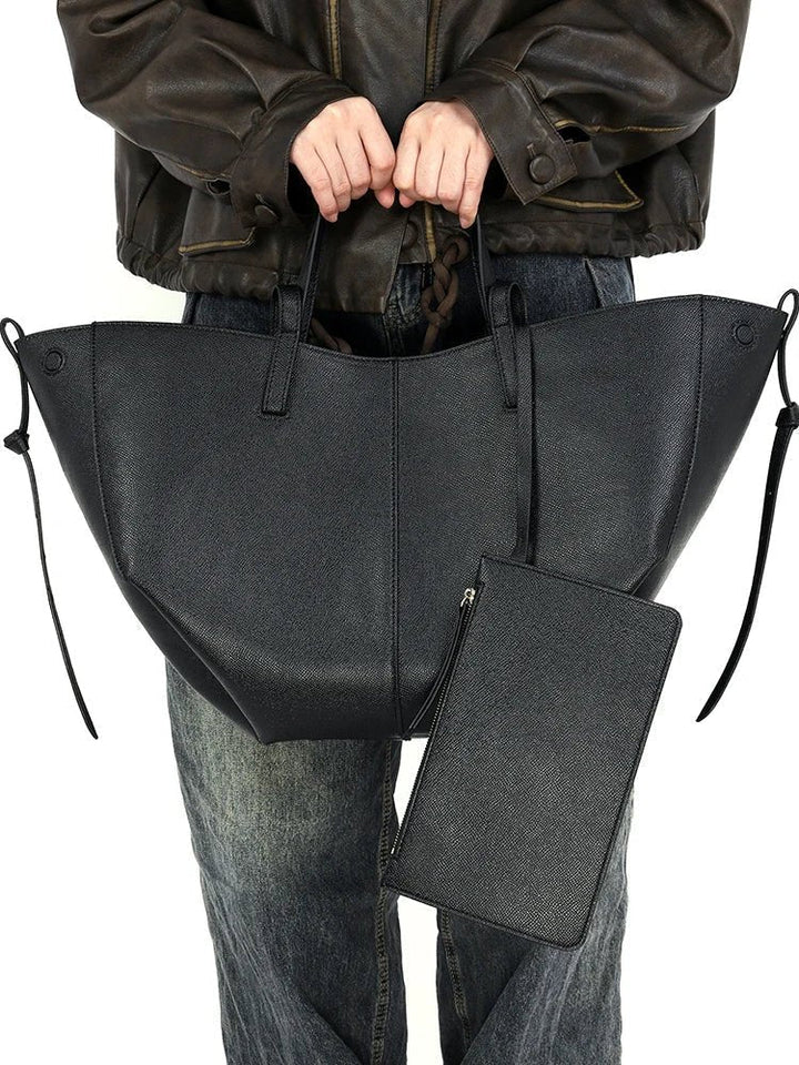Women's Oversized Vintage PU Leather Tote Bag
