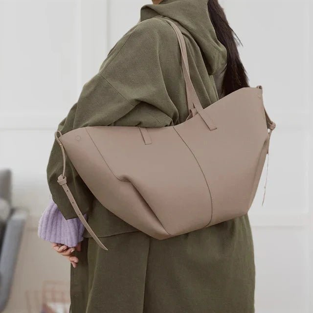 Women's Oversized Vintage PU Leather Tote Bag
